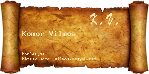 Komor Vilmos névjegykártya